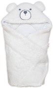 Baránková zavinovačka s kapucňou bavlna / baránok, Teddy Bear - biela/smotana