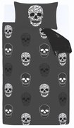 Tmavosivé detské obliečky na jednolôžko 135x200 cm Skulls – Catherine Lansfield