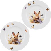 Sada porcelánových dezertných tanierov JAR zajac 20 cm 2 ks