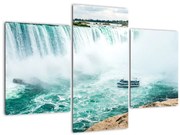 Obraz vodopádov s loďou (90x60 cm)