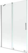 Mexen Velar vaňová zástena dvojkrídlová Posuvný 120 x 150 cm, Priehľadné, Chrómová - 896-120-000-01-01