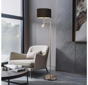 Eglo - LED Stojacia lampa TUNJA 1xE27/60W/230V + LED/2,1W pr. 38 cm chróm/hnedá