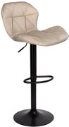 Barová stolička GORDON zamatová, čierna / béžová