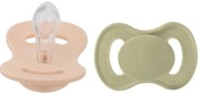 Cumlík, silikón, symetrický, 2ks, Lullaby Planet, 0-6m, oliva/marhuľa