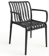 Plastová stolička TREGO s opierkami, antracitová