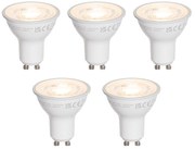 Sada 5 čírych LED žiaroviek GU10 50mm 7,5W 800 lm 3000K