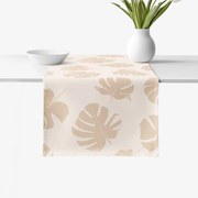 Goldea behúň na stôl 100% bavlnené plátno - tropické listy na béžovom 20x120 cm