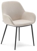 Krémovobiele čalúnené jedálenské kreslo Konna – Kave Home