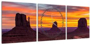 Obraz - Monument Valley v Arizone (s hodinami) (90x30 cm)