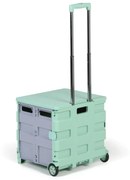 Skladací nákupný vozík, 50L, nosnosť 35 kg, 2 pevné kolieska