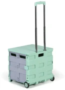 Skladací nákupný vozík, 50L, nosnosť 35 kg, 2 pevné kolieska