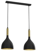 Luster na lanku NOAK 2xE27/15W/230V čierna/zlatá