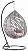 BestBerg BBHC-45GY závesné kreslo / ratan / čierna/sivá
