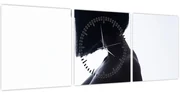 Obraz - Dámska silueta, akt (s hodinami) (90x30 cm)