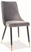 Jedálenská stolička Piano Velvet, sivá / čierna