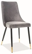 Jedálenská stolička Piano Velvet, sivá / čierna
