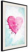 Artgeist Plagát - Watercolour Heart [Poster] Veľkosť: 20x30, Verzia: Čierny rám s passe-partout