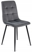 PROXIMA.store - Čalúnená jedálenska stolička PERU FARBA: sivá, FARBA NÔH: čierna