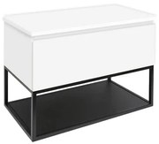 Kúpeľňová skrinka s krycou doskou SAT B-Way 59x57x45 cm biela lesk BWAY60WDESK