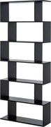 HOMCOM Moderný Knižnica s 6 Polkami do Jedálne, Obývačky a Štúdia 80x23x192 cm Čierna | Aosom