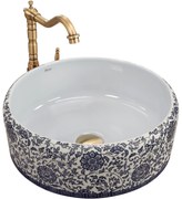 Rea Florisa, umývadlo na dosku 400x400x150 mm, béžová so vzorom, REA-U3308