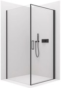 Cerano Porte, 1-krídlový sprchovací kút 80x100 cm, 8mm číre sklo, čierny profil, CER-CER-413570