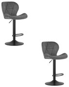 Set dvoch barových stoličiek WEST zamatové sivé (čierna noha) 2 ks