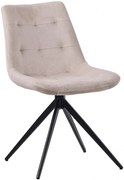 Jedálenská stolička Merna - zamat - Krémová