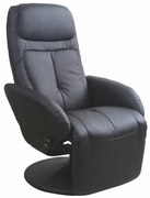 Polohovacie relaxačné kreslo OPTIMA – látka alebo ekokoža, viac farieb, nosnosť 140 kg ekokoža / čierna