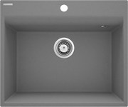 Deante Corio, 1-komorový granitový drez 600x500x216 mm, šedá metalíza, DEA-ZRC_S10A