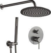 Rea Lungo Grip, podomietková sprchová súprava + BOX montážny systém, grafitová, REA-P8958