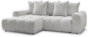 Svetlosivá ženilková rozkladacia/s úložným priestorom rohová pohovka (ľavý roh/s leňoškou) Roxelane – Bobochic Paris