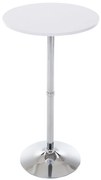 Barový stôl okrúhly DS25199, rám biely / chróm - v108 x Ø60 cm