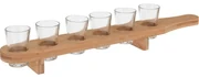 Set 6 štamperlíkov na bambusovej tácke, 40 ml