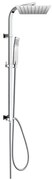 Mereo Mereo, Sprchový set Quatro s tyčou, hadicou, ručnou a hlav. hranatou sprchou, MER-CBQ60101SKN
