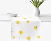 Goldea behúň na stôl 100% bavlnené plátno - púpavy 20x120 cm