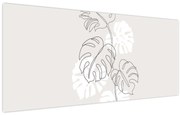 Obraz - Line art monstera N⁰3 (120x50 cm)
