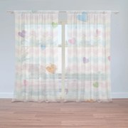 Sablio Záclony Farebné srdiečka: 2ks 150x250cm