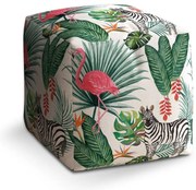 Taburet Cube plameniak, farebná