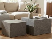 Súprava štvorcových stolíkov Maddox,imitácia šedého kameňa, 2 ks%