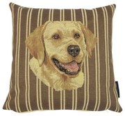 Gobelínový vankúšik s prúžkom Zlatý retriever - 33*15*33 cm