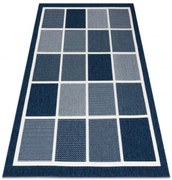 Koberec SPRING 20426994 štvorce, šnúrkový, slučkový - modrý