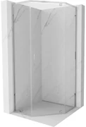 Mexen Exo, päťuholníkový sprchový kút s výklopnými dverami 80 x 80 cm, 6mm číre sklo, chrómový profil, 812-080-080-01-00