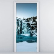 Fototapeta na dvere - Zamrznuté vodopády (95x205cm)