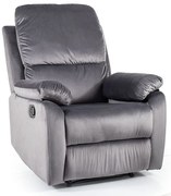 Polohovacie kreslo Bud Velvet, sivá