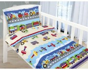 Bellatex Detské bavlnené obliečky do postieľky Beáta Lietadlo modrá, 100 x 135, 45 x 60 cm