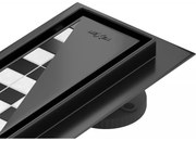 Mexen Flat nerezový sprchový žľab 90 cm, vzor M13 (2v1) čierna, 1710090-15