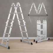 Hliníkový skladací rebrík 3,6 m, 4 dielny, 6 priečok, 150 kg