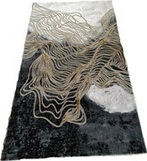 Moderný koberec Artiste 25419A – čierna, hnedá, biela Rozmer: 80x150 cm