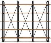 Čierny/prírodný regál v dekore duba 218x180 cm Aviva – Marckeric